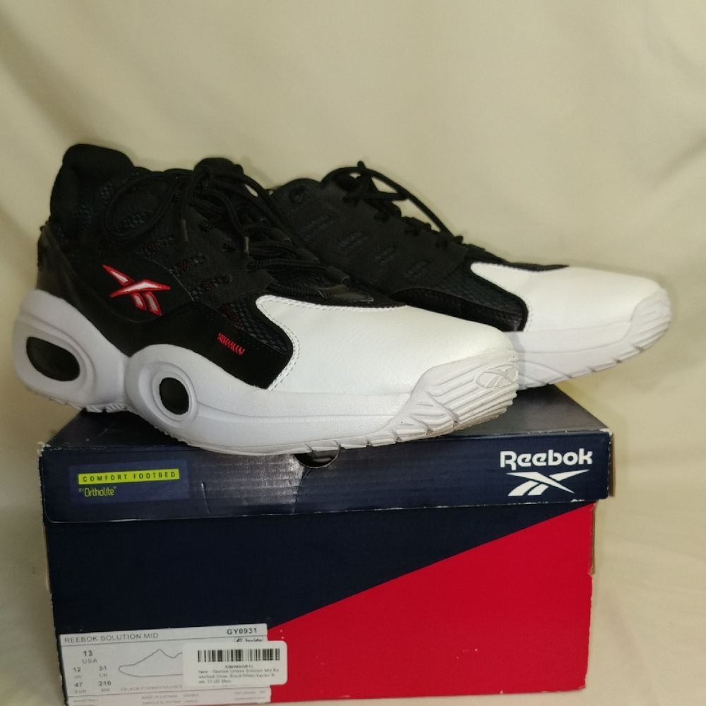 Reebok Men's Black, White, and Red Sneakers
